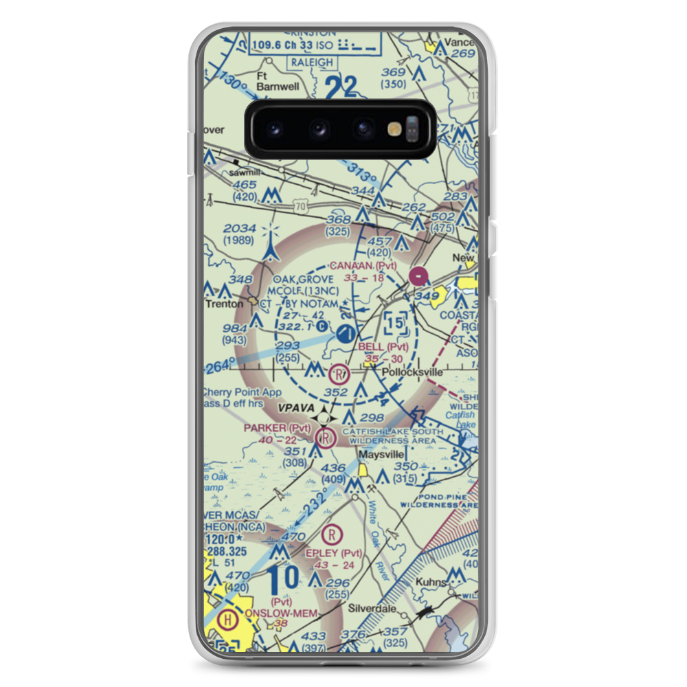 Oak Grove Marine Corps Outlying Field (13NC) VFR Sectional Samsung Case Samsung Galaxy S10+ model shown