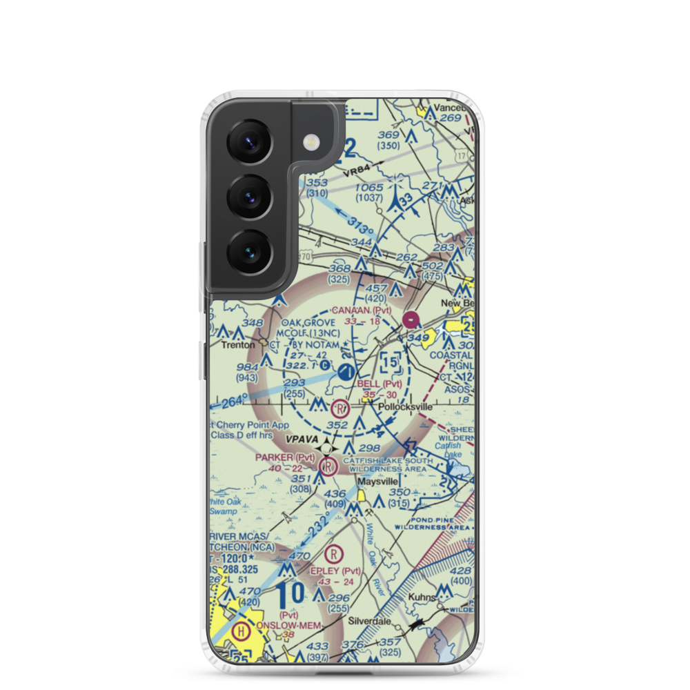Oak Grove Marine Corps Outlying Field (13NC) VFR Sectional Samsung Case Samsung Galaxy S22 model shown