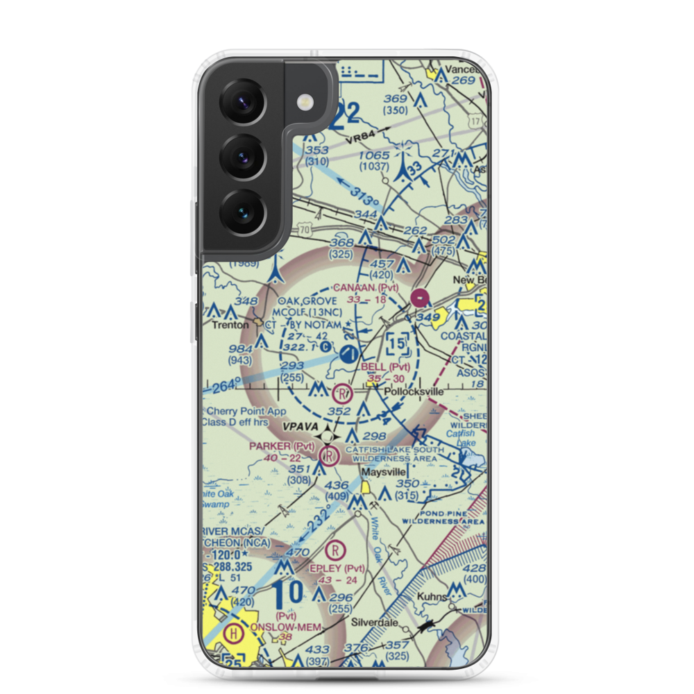 Oak Grove Marine Corps Outlying Field (13NC) VFR Sectional Samsung Case Samsung Galaxy S22 Plus model shown