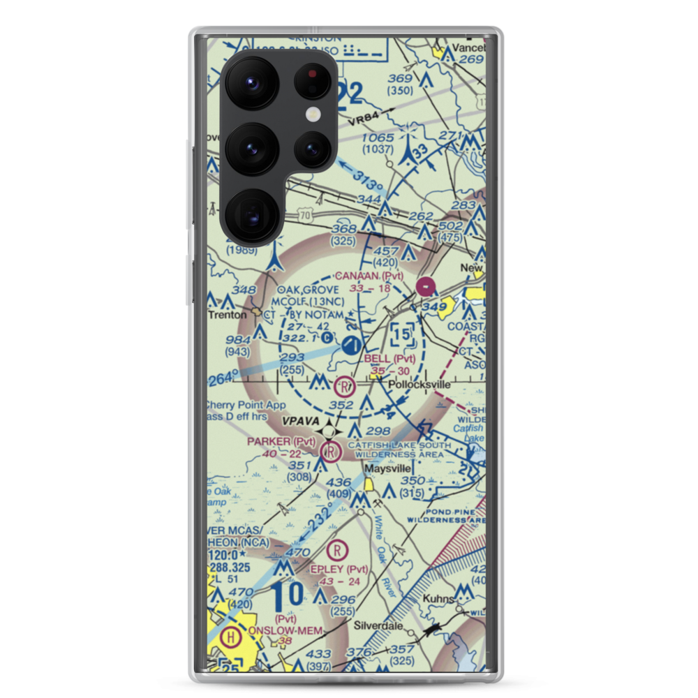Oak Grove Marine Corps Outlying Field (13NC) VFR Sectional Samsung Case Samsung Galaxy S22 Ultra model shown