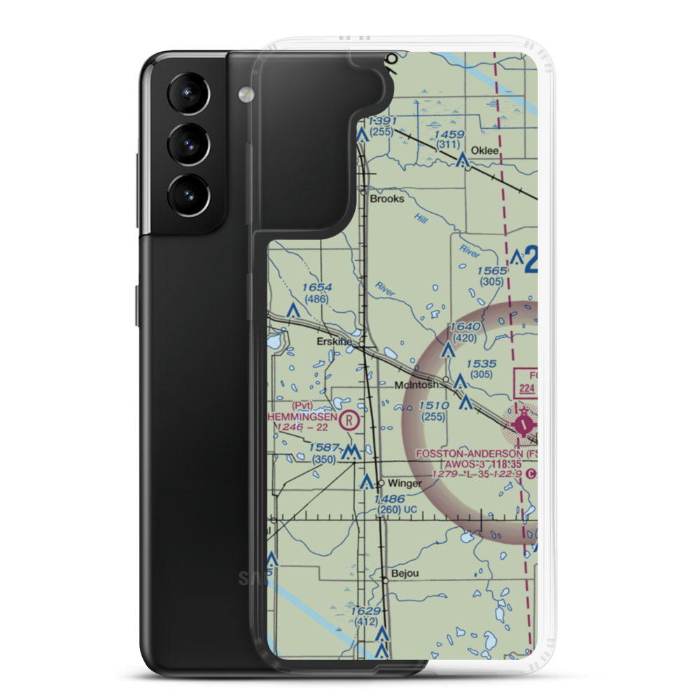 Oak Lake Air Strip (MN42) VFR Sectional Samsung Case Samsung Galaxy S21 Plus model shown