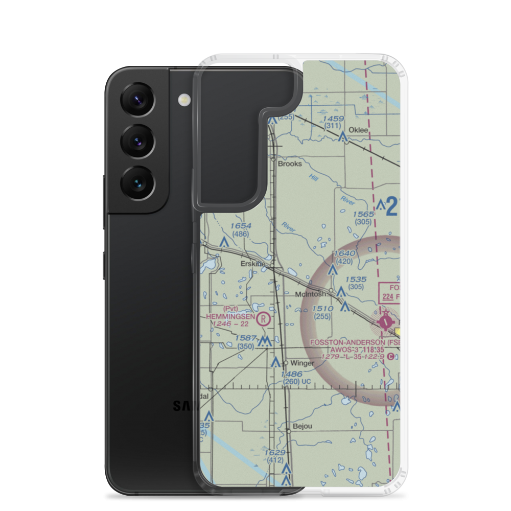 Oak Lake Air Strip (MN42) VFR Sectional Samsung Case Samsung Galaxy S22 model shown