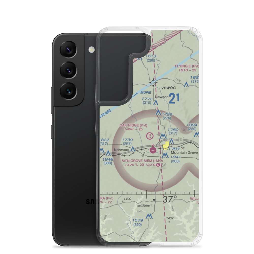 Oak Ridge Airpark (MO80) VFR Sectional Samsung Case Samsung Galaxy S22 model shown