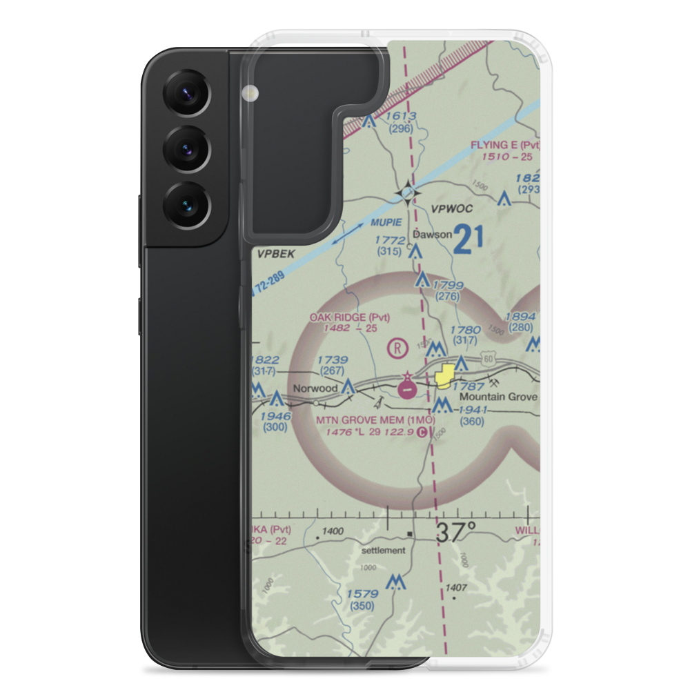 Oak Ridge Airpark (MO80) VFR Sectional Samsung Case Samsung Galaxy S22 Plus model shown