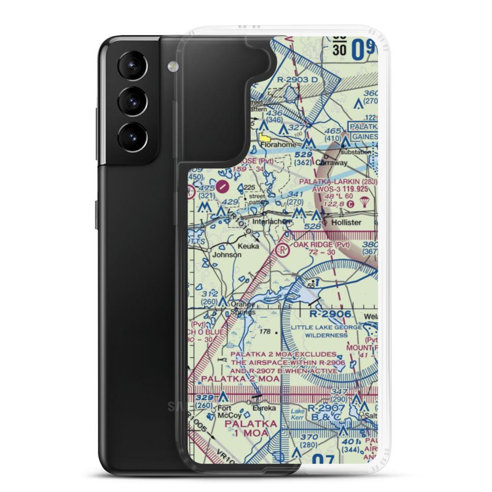 Oak Ridge Airport (FL82) VFR Sectional Samsung Case Samsung Galaxy S21 Plus model shown