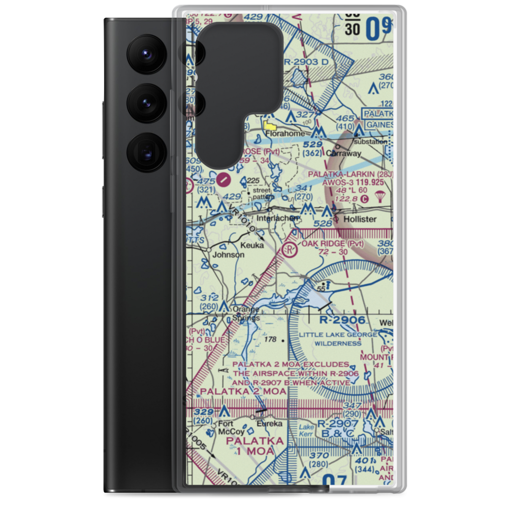 Oak Ridge Airport (FL82) VFR Sectional Samsung Case Samsung Galaxy S22 Ultra model shown