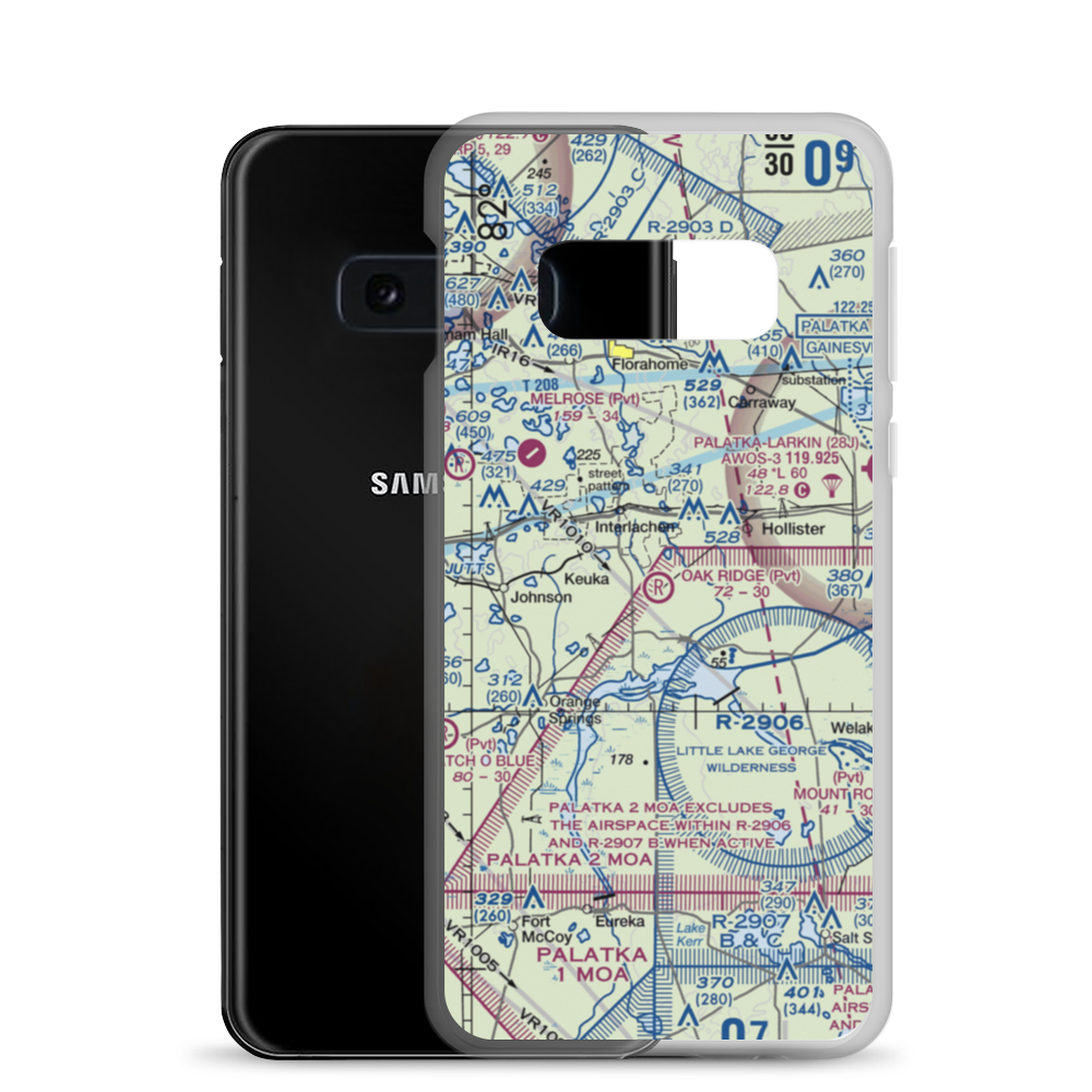 Oak Ridge Airport (FL82) VFR Sectional Samsung Case Samsung Galaxy S10e model shown
