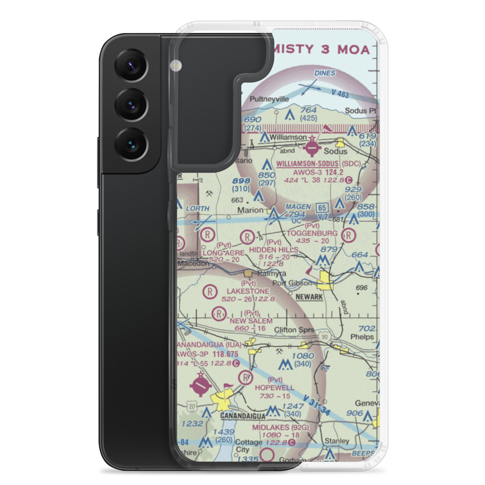 Oak Ridge Airport (NY16) VFR Sectional Samsung Case Samsung Galaxy S22 Plus model shown