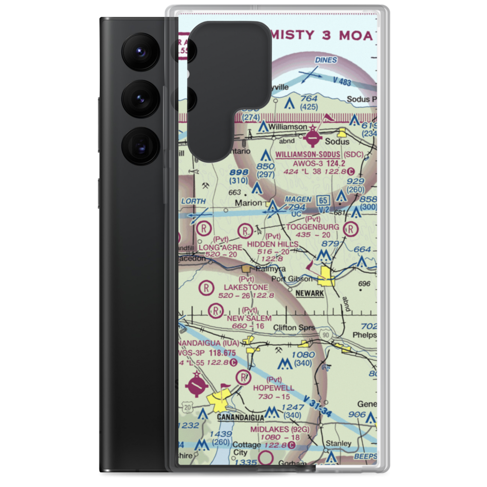 Oak Ridge Airport (NY16) VFR Sectional Samsung Case Samsung Galaxy S22 Ultra model shown