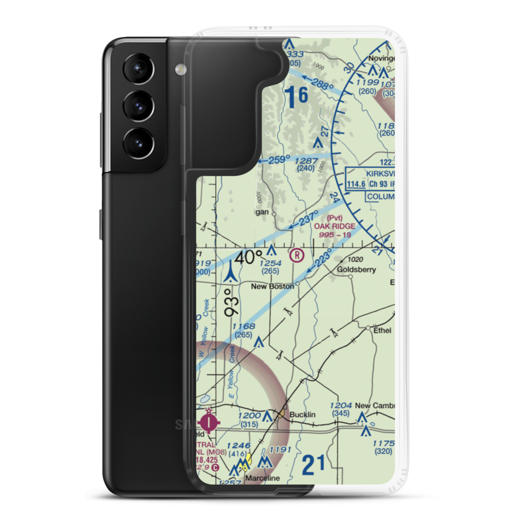 Oak Ridge Farms Airport (5MO9) VFR Sectional Samsung Case Samsung Galaxy S21 Plus model shown