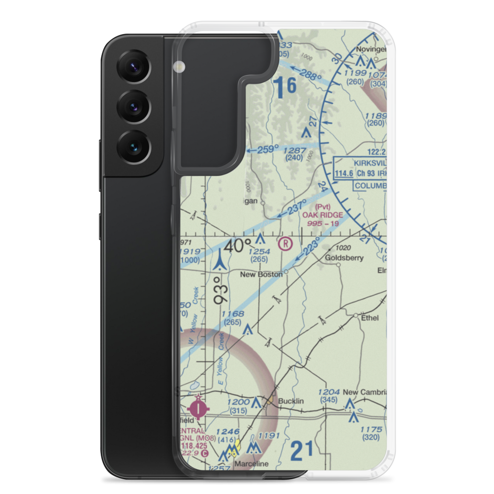 Oak Ridge Farms Airport (5MO9) VFR Sectional Samsung Case Samsung Galaxy S22 Plus model shown