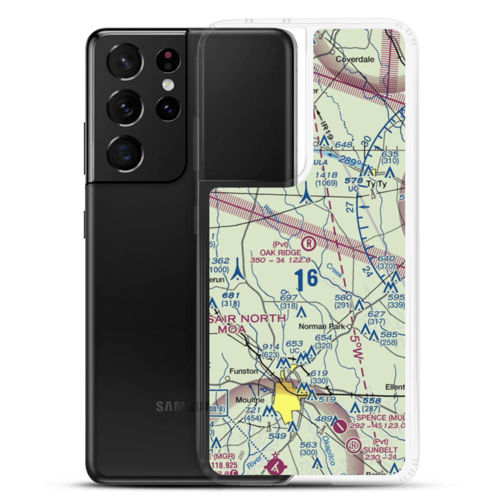 Oak Ridge Plantation Airport (13GA) VFR Sectional Samsung Case Samsung Galaxy S21 Ultra model shown