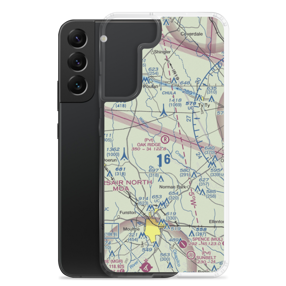 Oak Ridge Plantation Airport (13GA) VFR Sectional Samsung Case Samsung Galaxy S22 Plus model shown