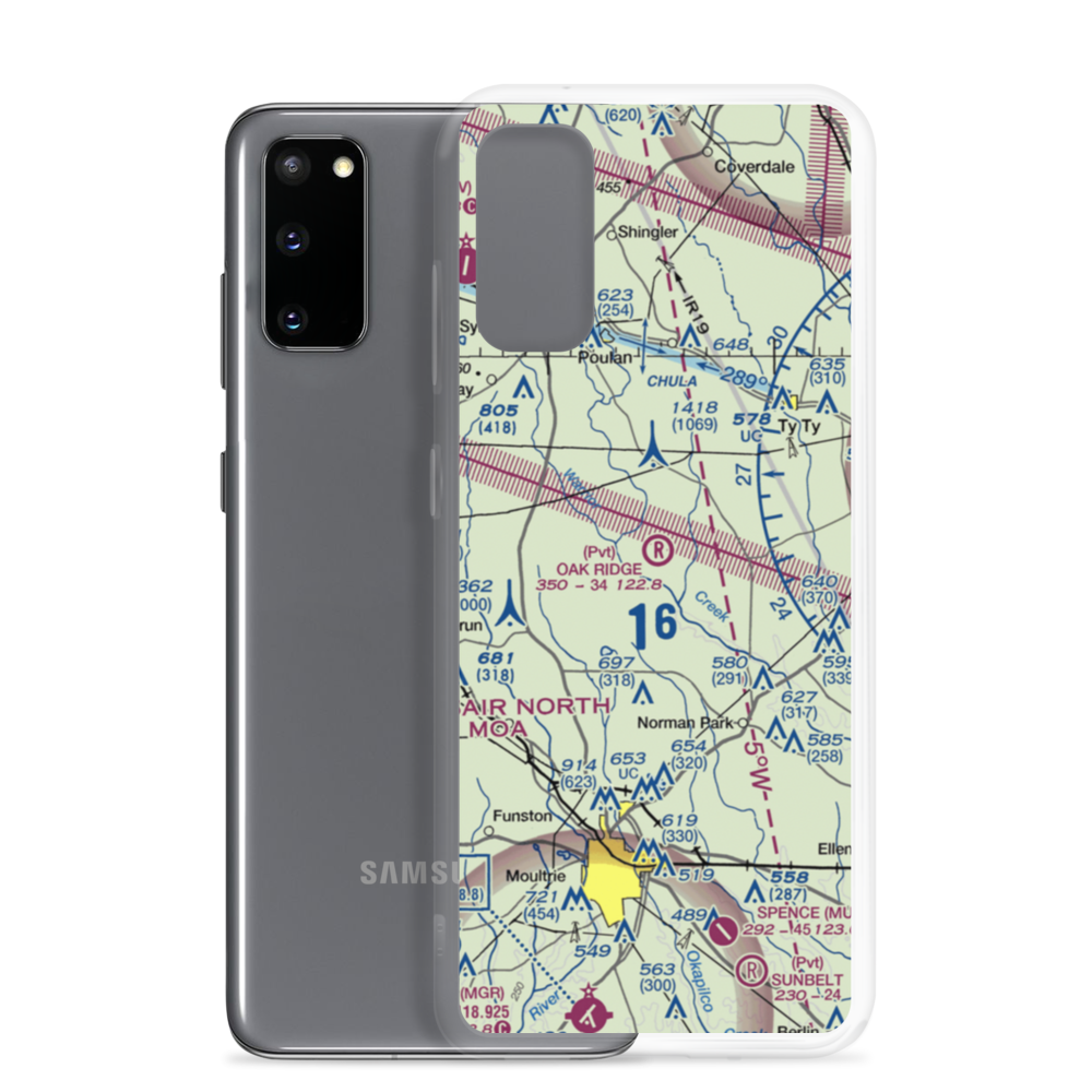 Oak Ridge Plantation Airport (13GA) VFR Sectional Samsung Case Samsung Galaxy S20 model shown