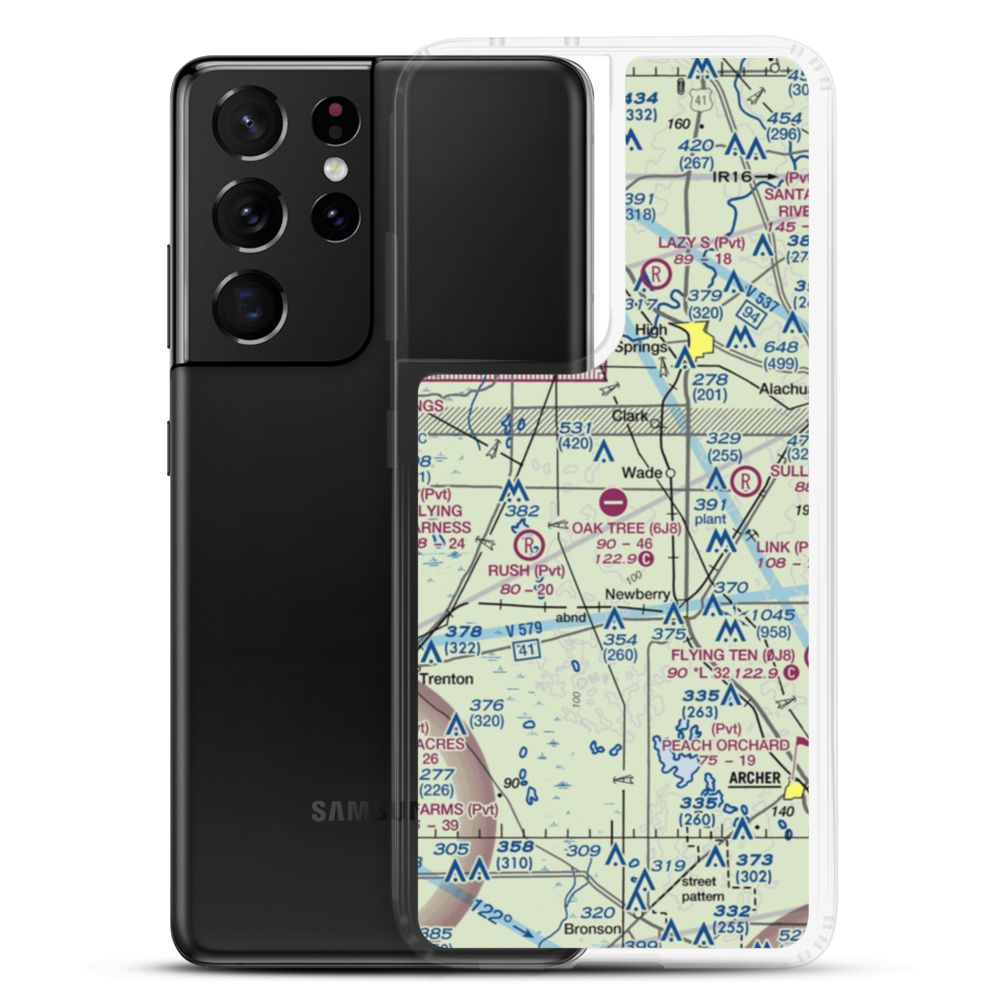 Oak Tree Landing (6J8) VFR Sectional Samsung Case Samsung Galaxy S21 Ultra model shown