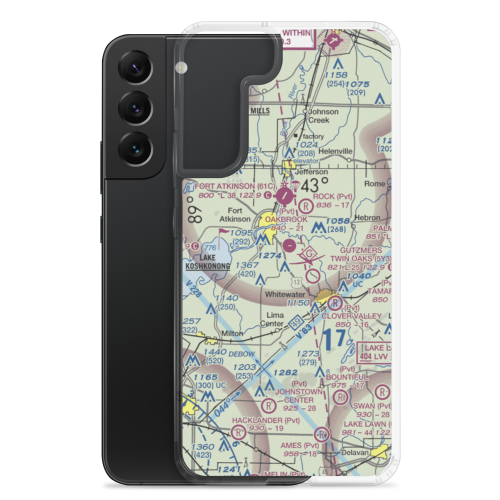 Oakbrook Airport (47WI) VFR Sectional Samsung Case Samsung Galaxy S22 Plus model shown