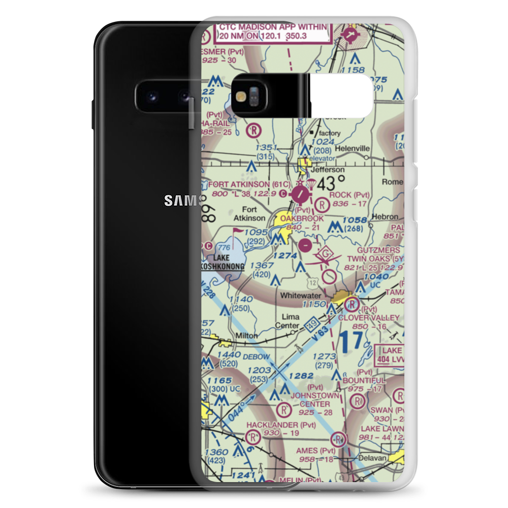 Oakbrook Airport (47WI) VFR Sectional Samsung Case Samsung Galaxy S10+ model shown