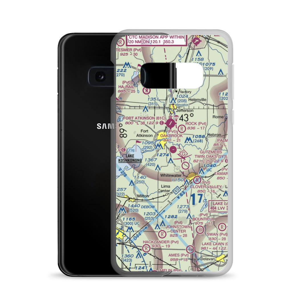 Oakbrook Airport (47WI) VFR Sectional Samsung Case Samsung Galaxy S10e model shown