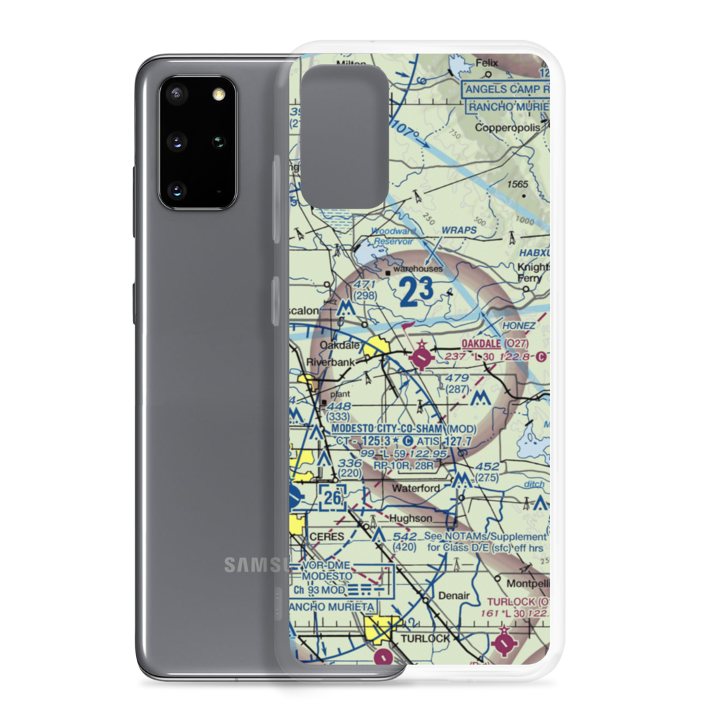 Oakdale Airport (O27) VFR Sectional Samsung Case Samsung Galaxy S20 Plus model shown