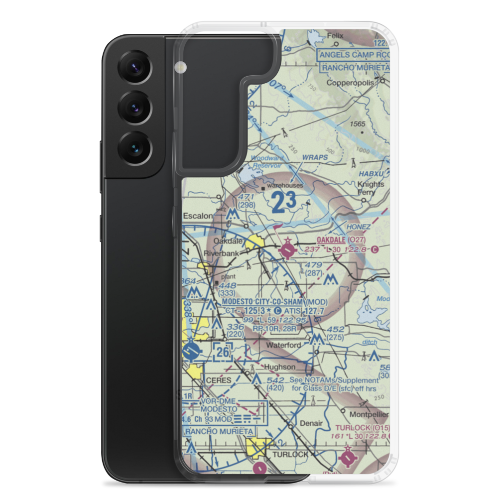 Oakdale Airport (O27) VFR Sectional Samsung Case Samsung Galaxy S22 Plus model shown
