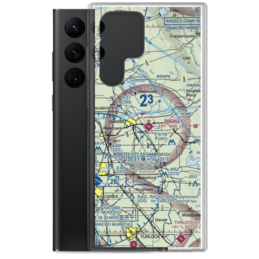 Oakdale Airport (O27) VFR Sectional Samsung Case Samsung Galaxy S22 Ultra model shown