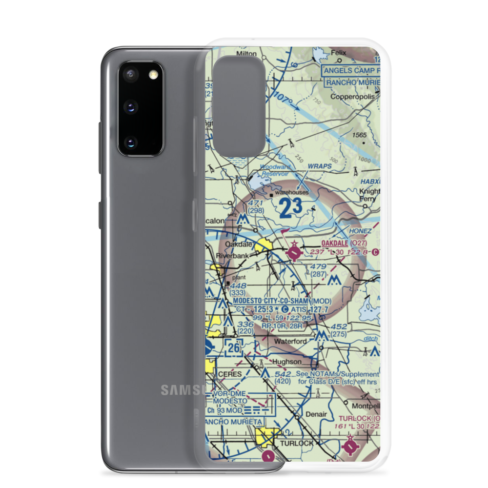 Oakdale Airport (O27) VFR Sectional Samsung Case Samsung Galaxy S20 model shown