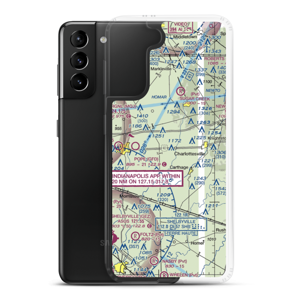 Oakes Field (66IN) VFR Sectional Samsung Case Samsung Galaxy S21 Plus model shown