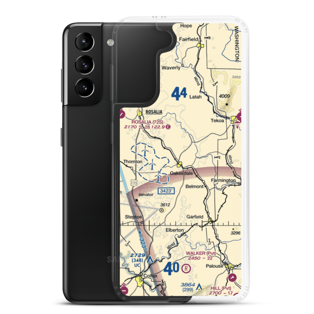 Oakesdale Airport (75DC) VFR Sectional Samsung Case Samsung Galaxy S21 Plus model shown