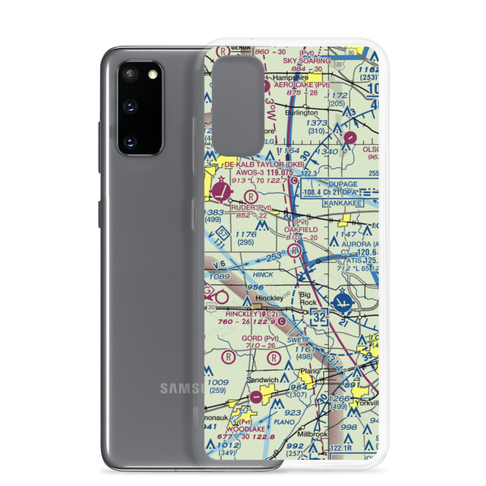 Oakfield RLA Airport (IL85) VFR Sectional Samsung Case Samsung Galaxy S20 model shown