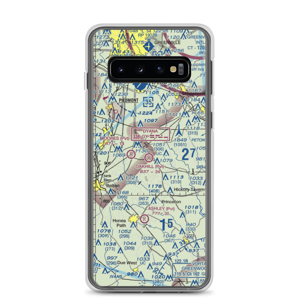 Oakhill Airpark (SC82) VFR Sectional Samsung Case Samsung Galaxy S10 model shown