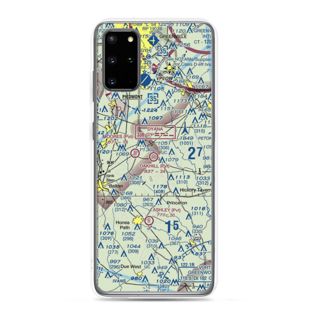 Oakhill Airpark (SC82) VFR Sectional Samsung Case Samsung Galaxy S20 Plus model shown