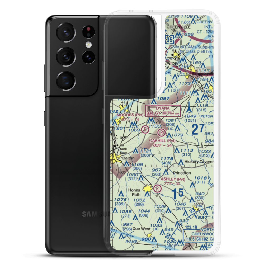 Oakhill Airpark (SC82) VFR Sectional Samsung Case Samsung Galaxy S21 Ultra model shown