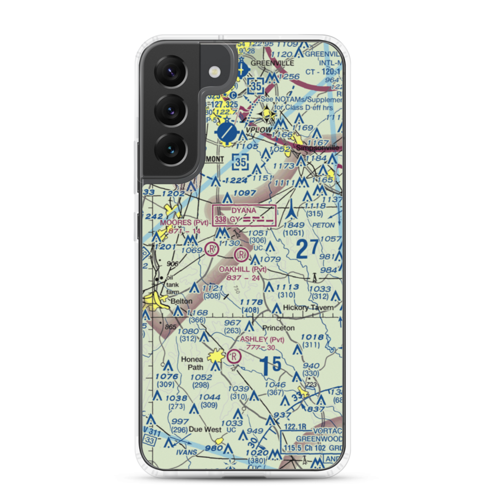 Oakhill Airpark (SC82) VFR Sectional Samsung Case Samsung Galaxy S22 Plus model shown
