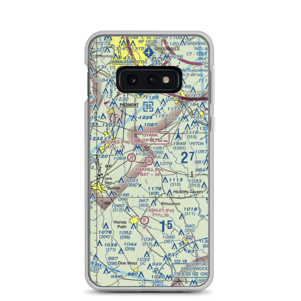 Oakhill Airpark (SC82) VFR Sectional Samsung Case Samsung Galaxy S10e model shown