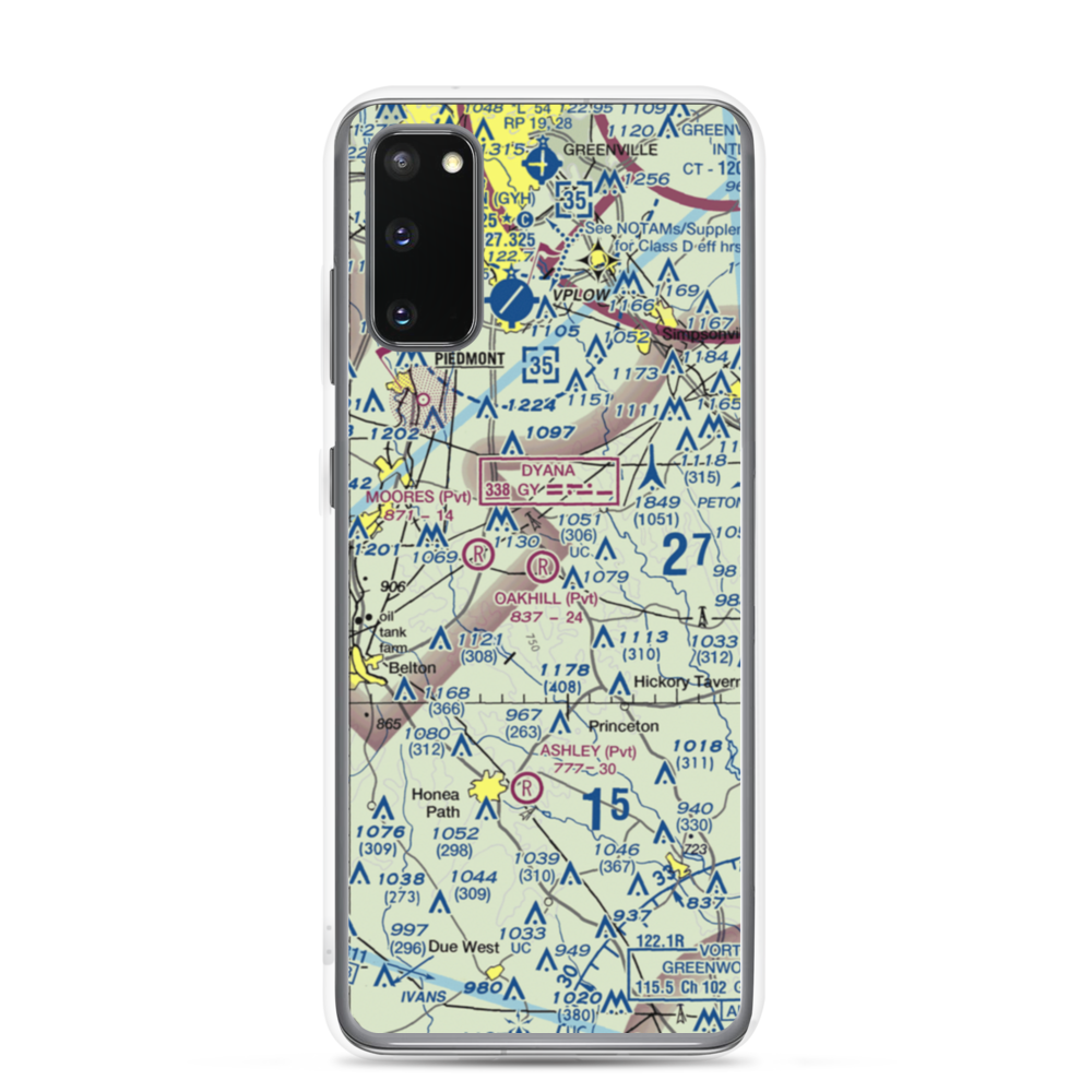 Oakhill Airpark (SC82) VFR Sectional Samsung Case Samsung Galaxy S20 model shown