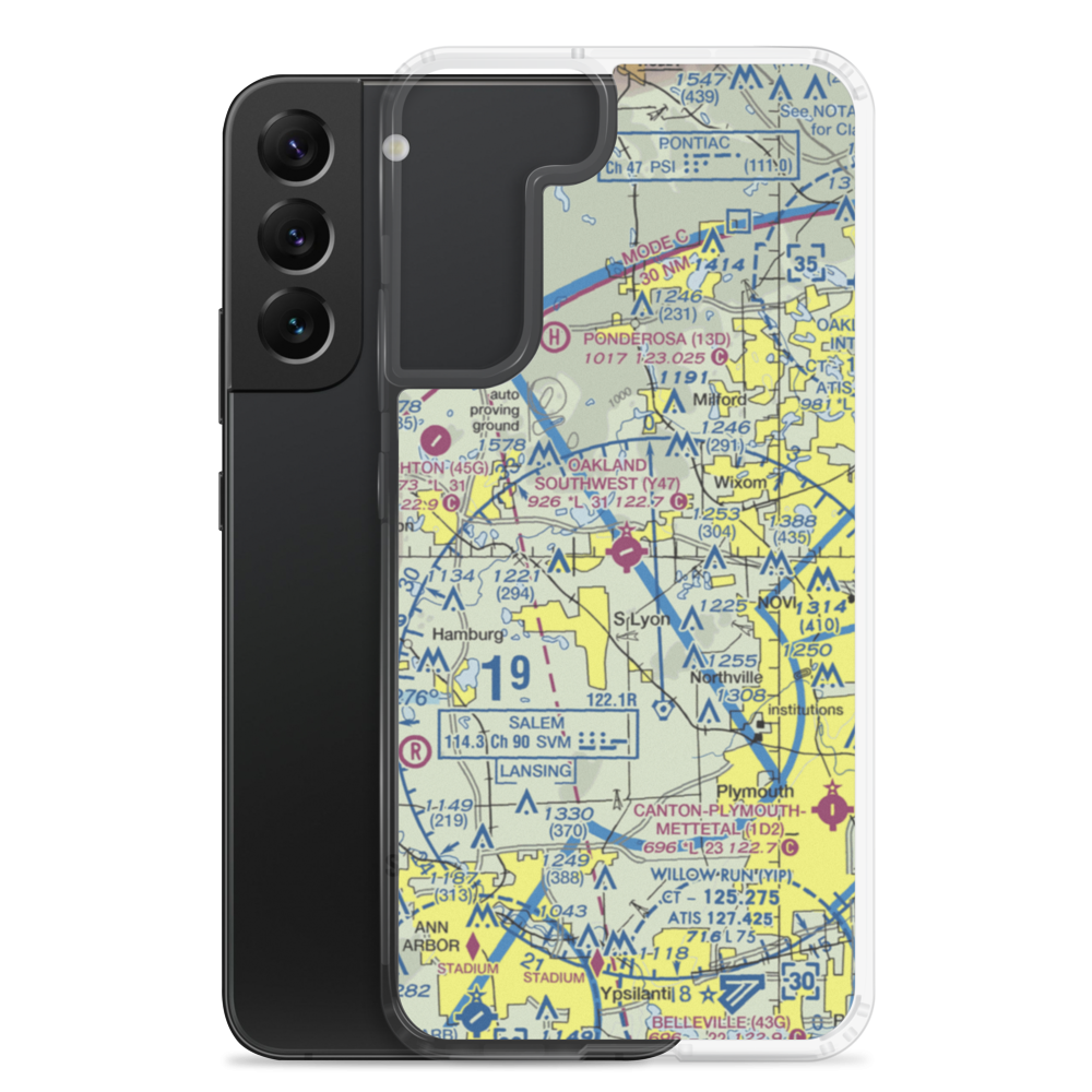 Oakland Southwest Airport (Y47) VFR Sectional Samsung Case Samsung Galaxy S22 Plus model shown