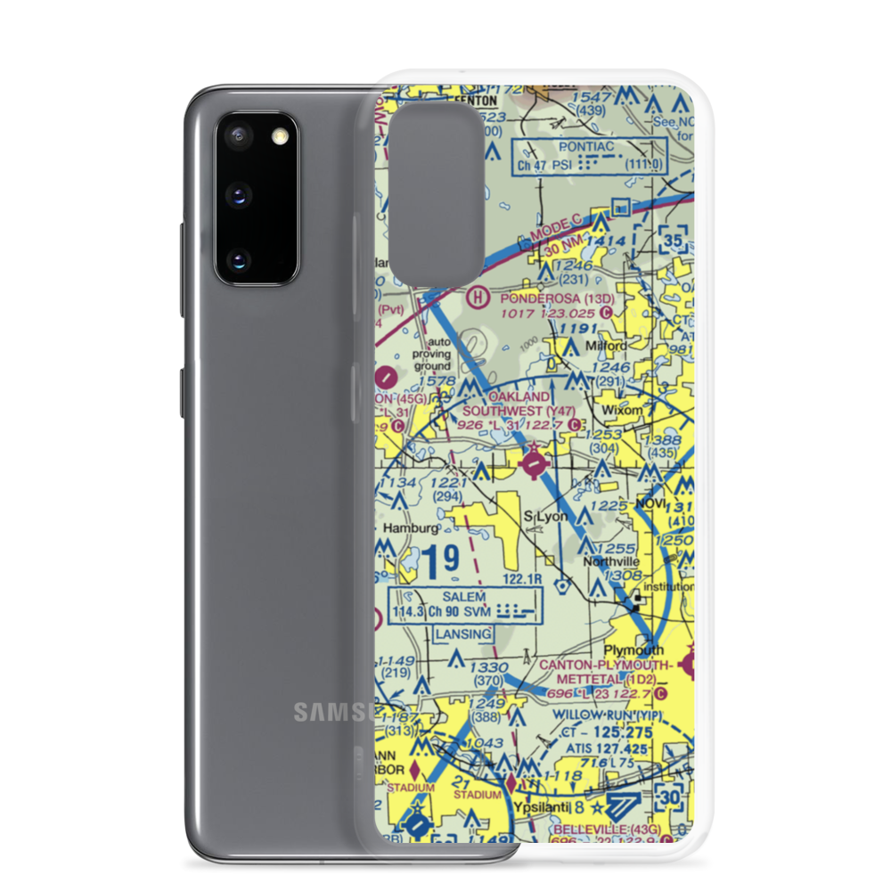 Oakland Southwest Airport (Y47) VFR Sectional Samsung Case Samsung Galaxy S20 model shown