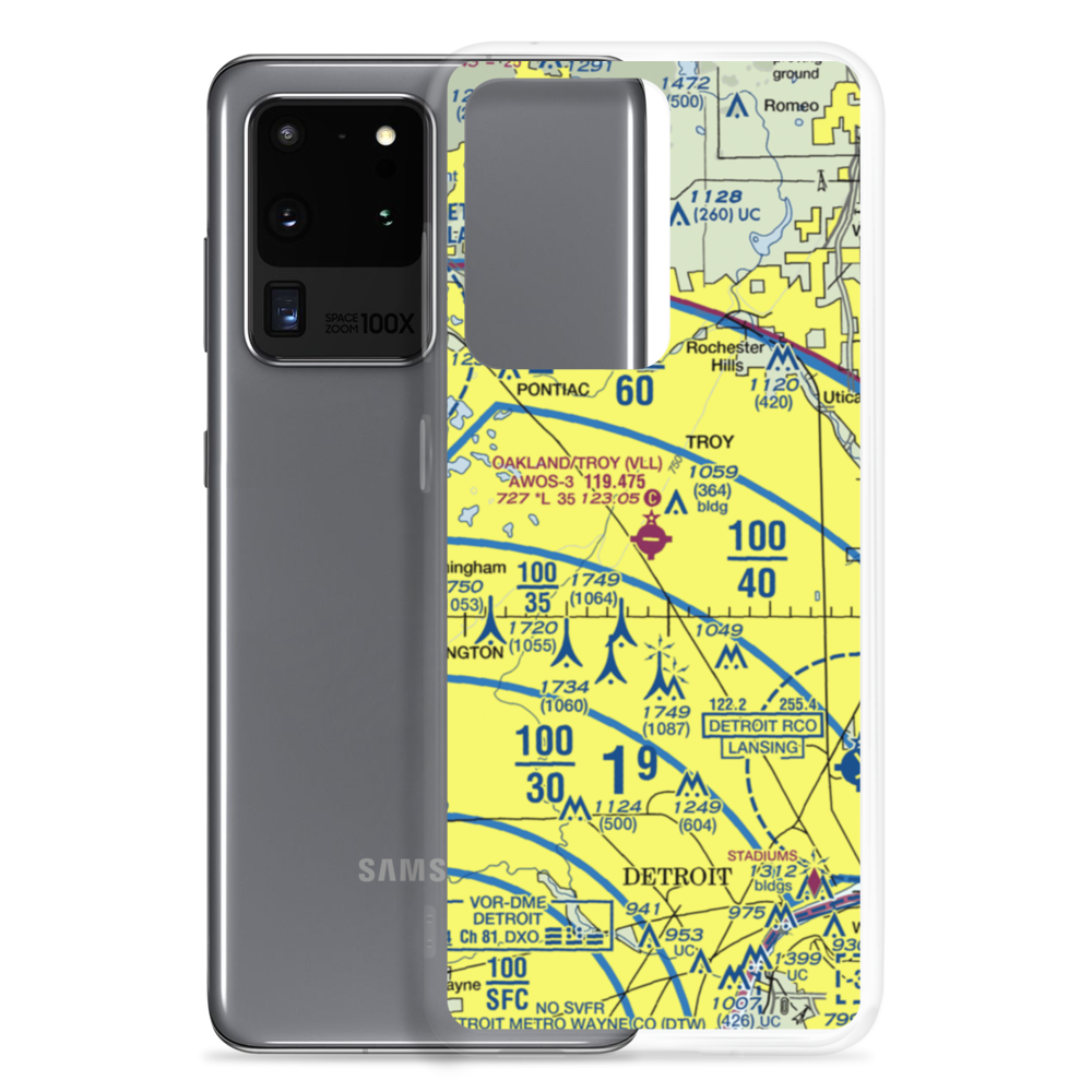 Oakland Troy Airport (VLL) VFR Sectional Samsung Case Samsung Galaxy S20 Ultra model shown