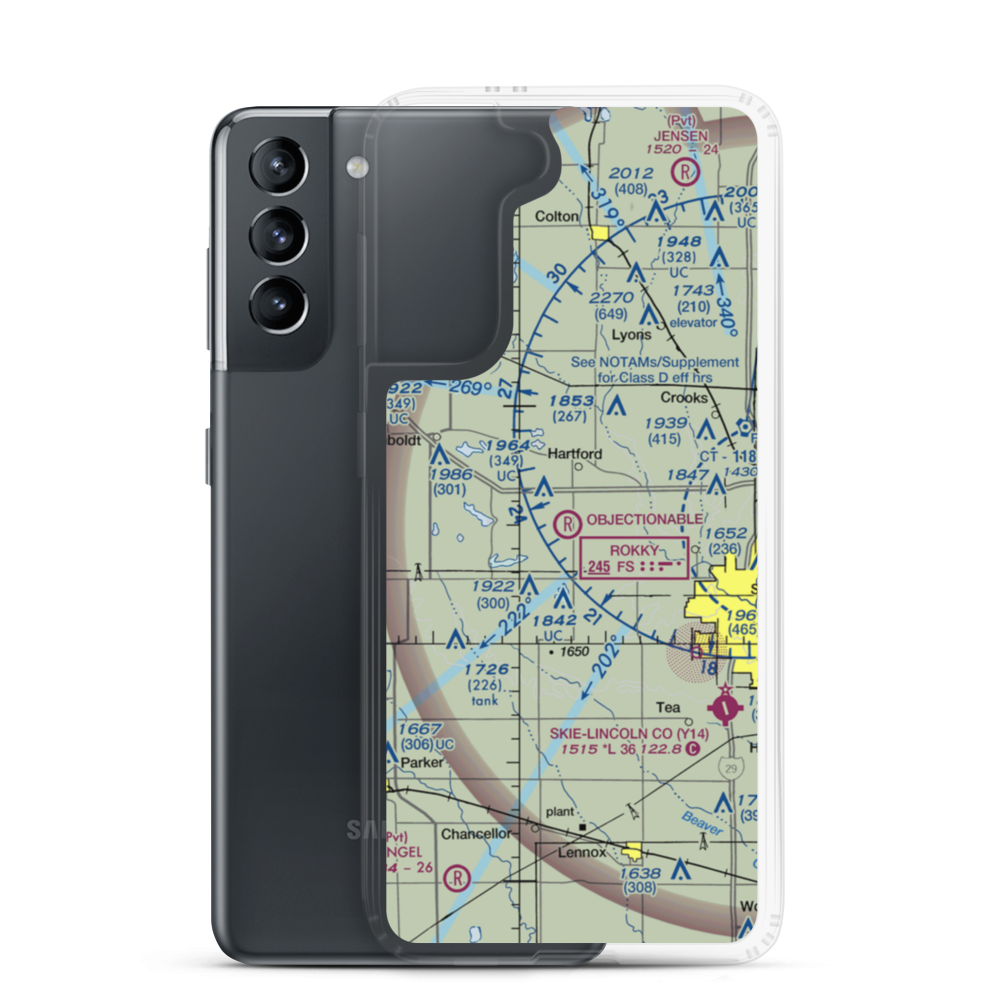 Oakleaf Airport (9SD8) VFR Sectional Samsung Case Samsung Galaxy S21 model shown