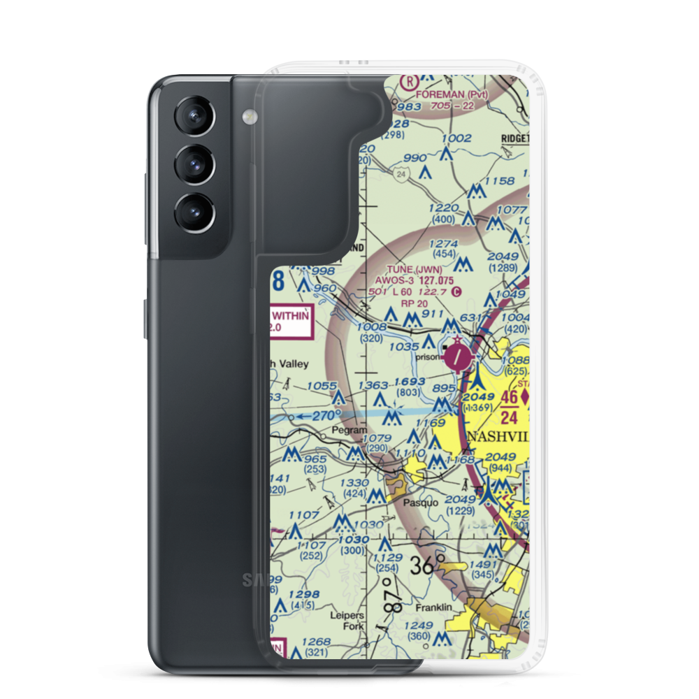 Oakley Airport (TN79) VFR Sectional Samsung Case Samsung Galaxy S21 model shown