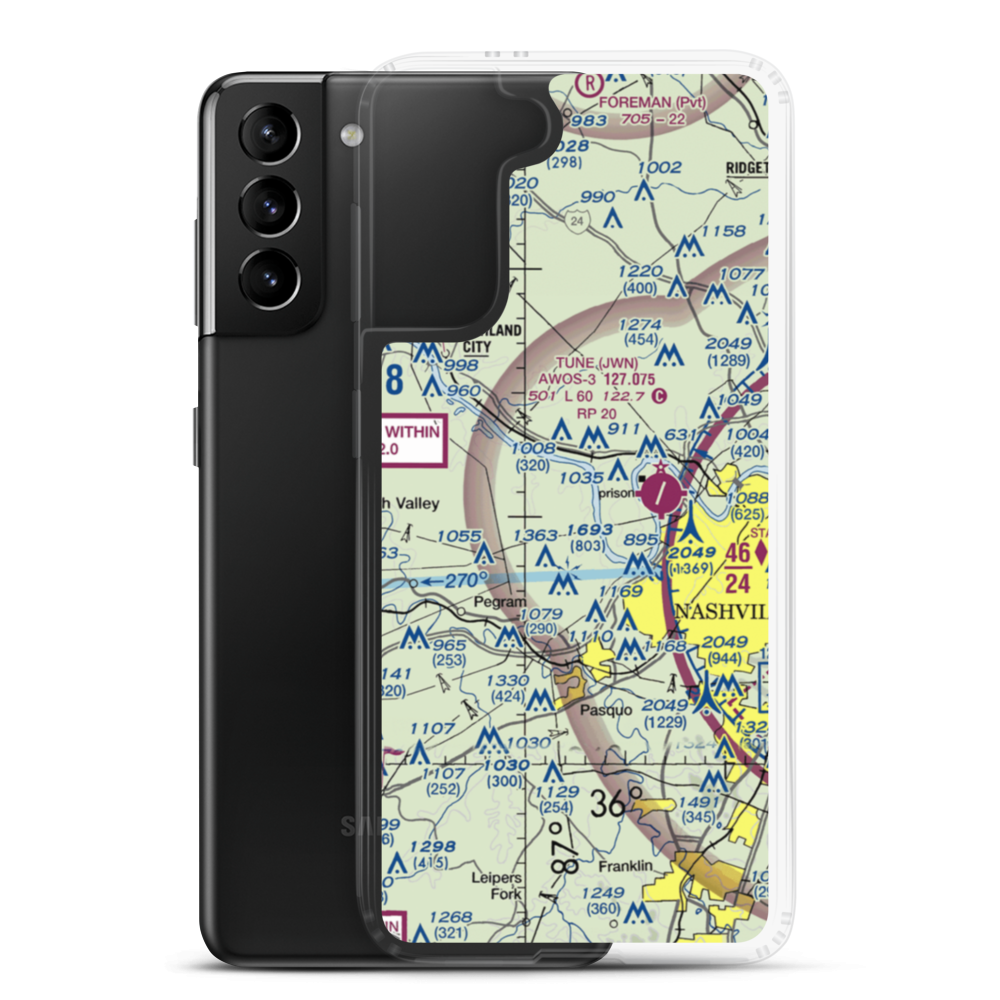 Oakley Airport (TN79) VFR Sectional Samsung Case Samsung Galaxy S21 Plus model shown