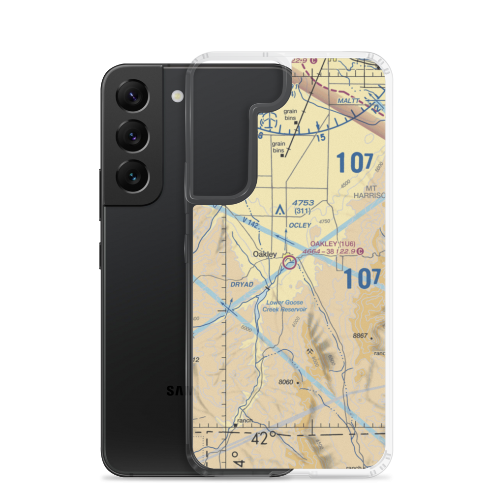Oakley Municipal Airport (1U6) VFR Sectional Samsung Case Samsung Galaxy S22 model shown
