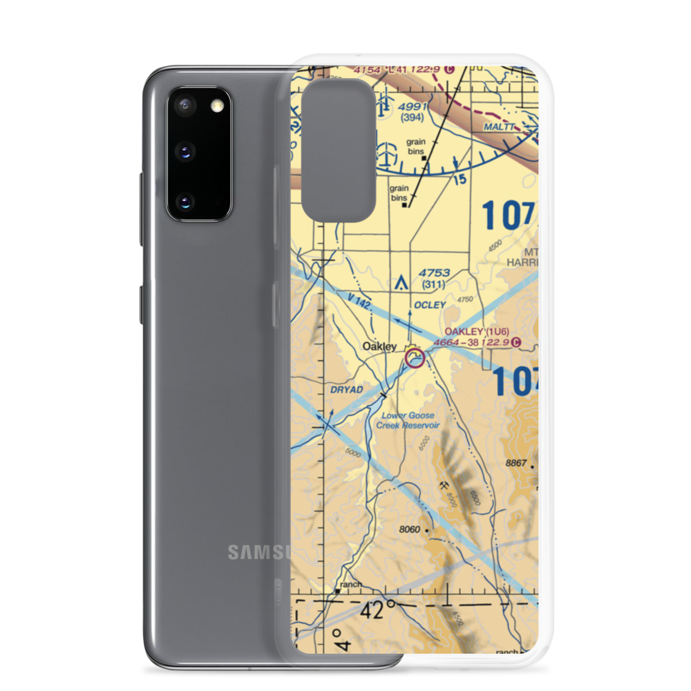 Oakley Municipal Airport (1U6) VFR Sectional Samsung Case Samsung Galaxy S20 model shown