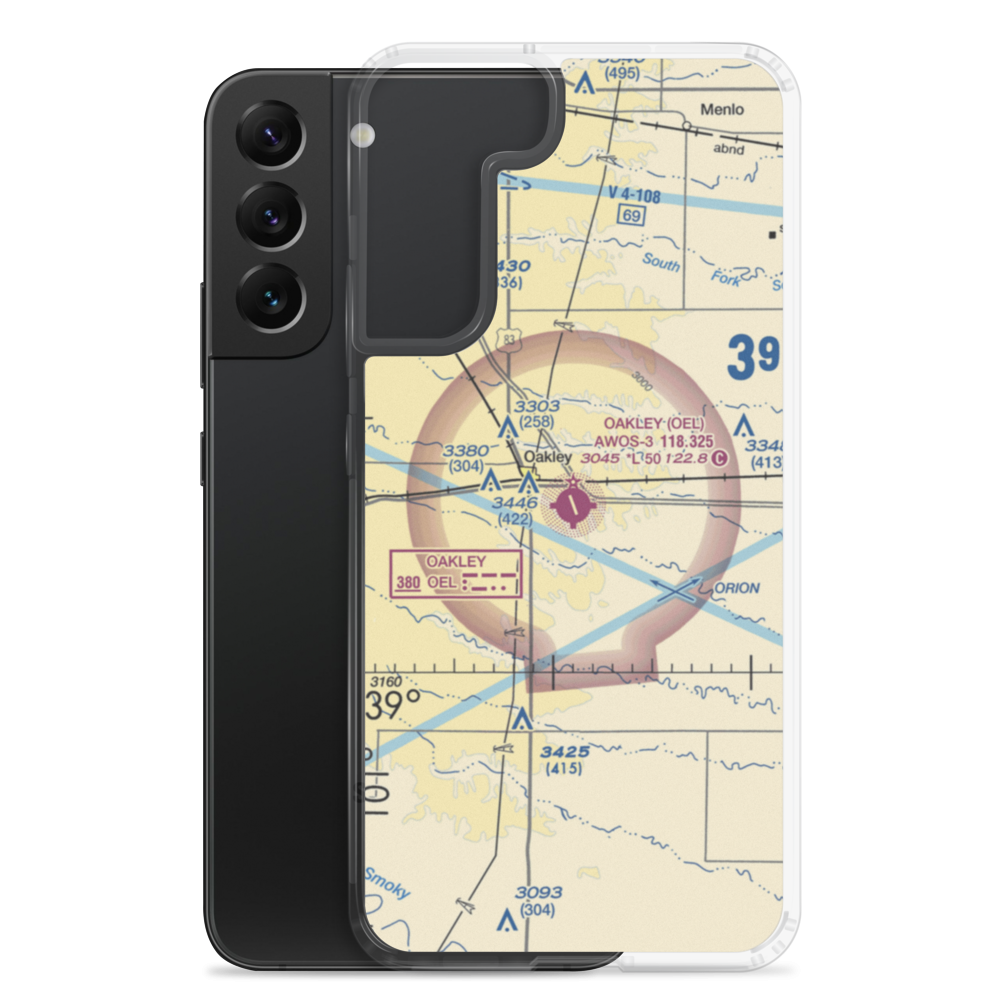 Oakley Municipal Airport (OEL) VFR Sectional Samsung Case Samsung Galaxy S22 Plus model shown