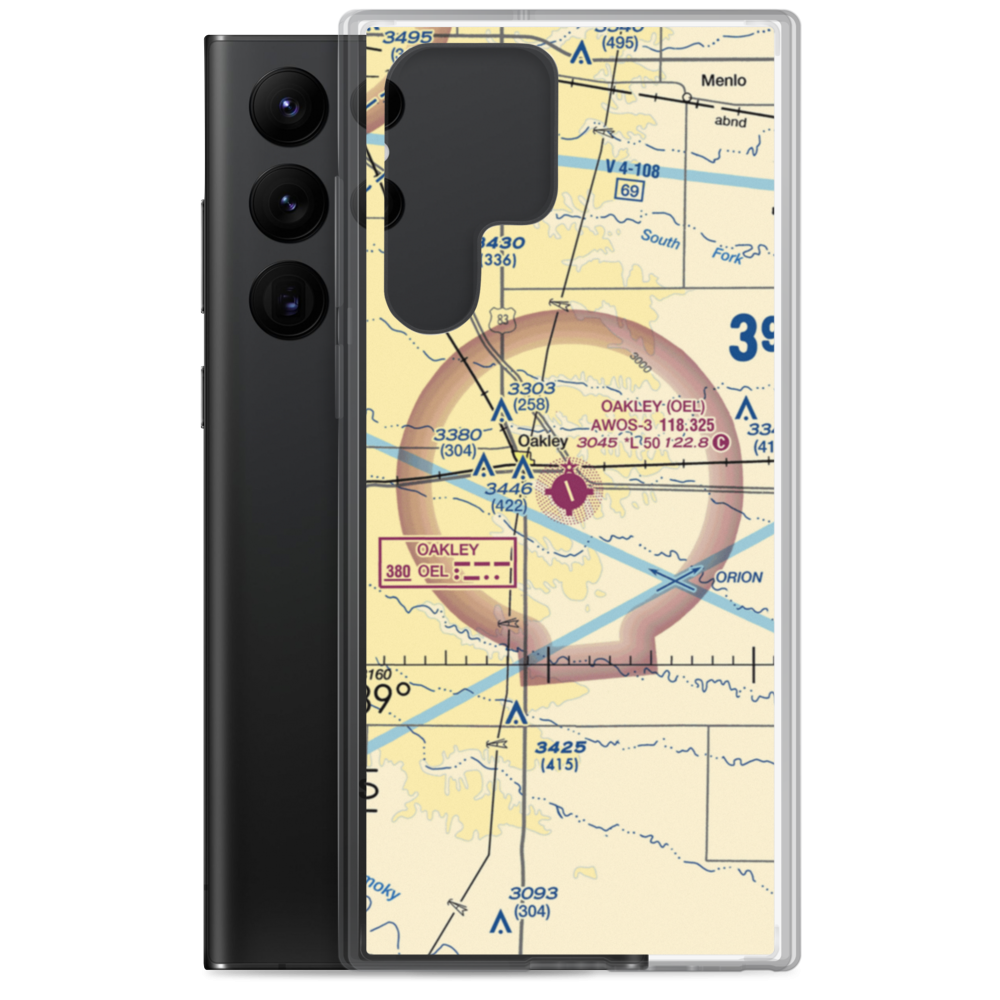 Oakley Municipal Airport (OEL) VFR Sectional Samsung Case Samsung Galaxy S22 Ultra model shown