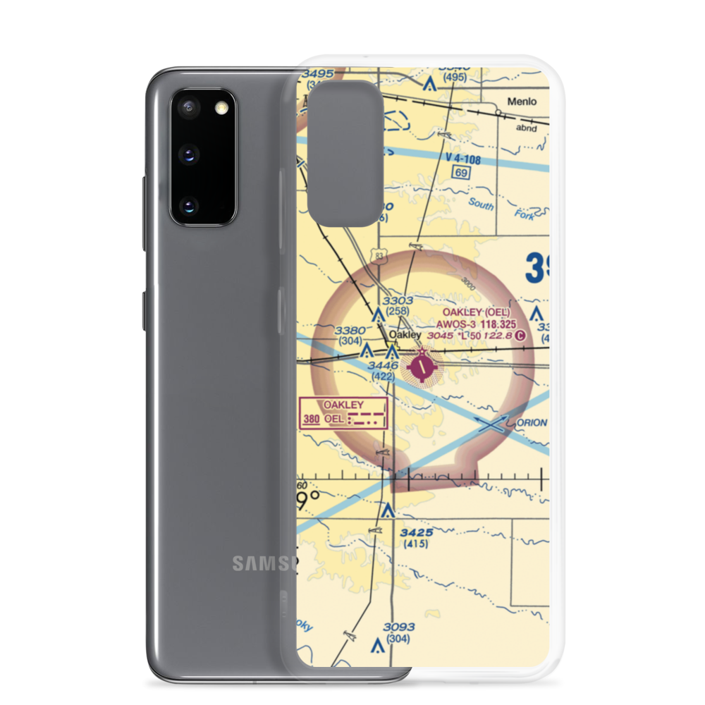 Oakley Municipal Airport (OEL) VFR Sectional Samsung Case Samsung Galaxy S20 model shown