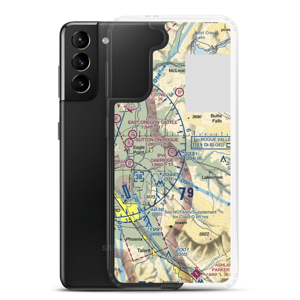 Oakridge Ranch Airport (26OG) VFR Sectional Samsung Case Samsung Galaxy S21 Plus model shown