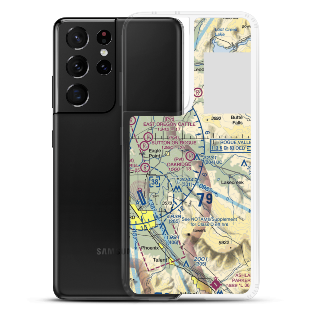 Oakridge Ranch Airport (26OG) VFR Sectional Samsung Case Samsung Galaxy S21 Ultra model shown