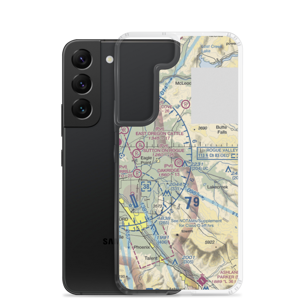 Oakridge Ranch Airport (26OG) VFR Sectional Samsung Case Samsung Galaxy S22 model shown
