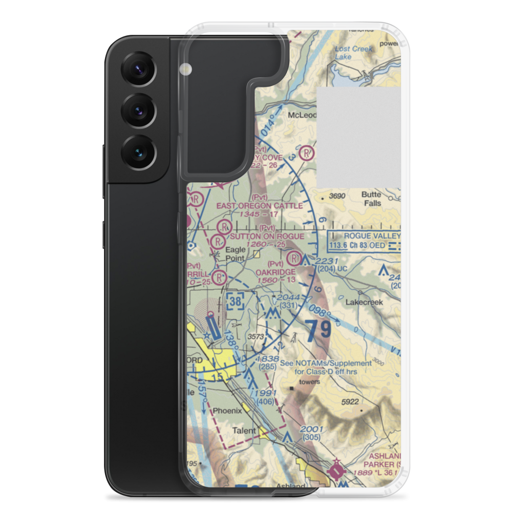 Oakridge Ranch Airport (26OG) VFR Sectional Samsung Case Samsung Galaxy S22 Plus model shown